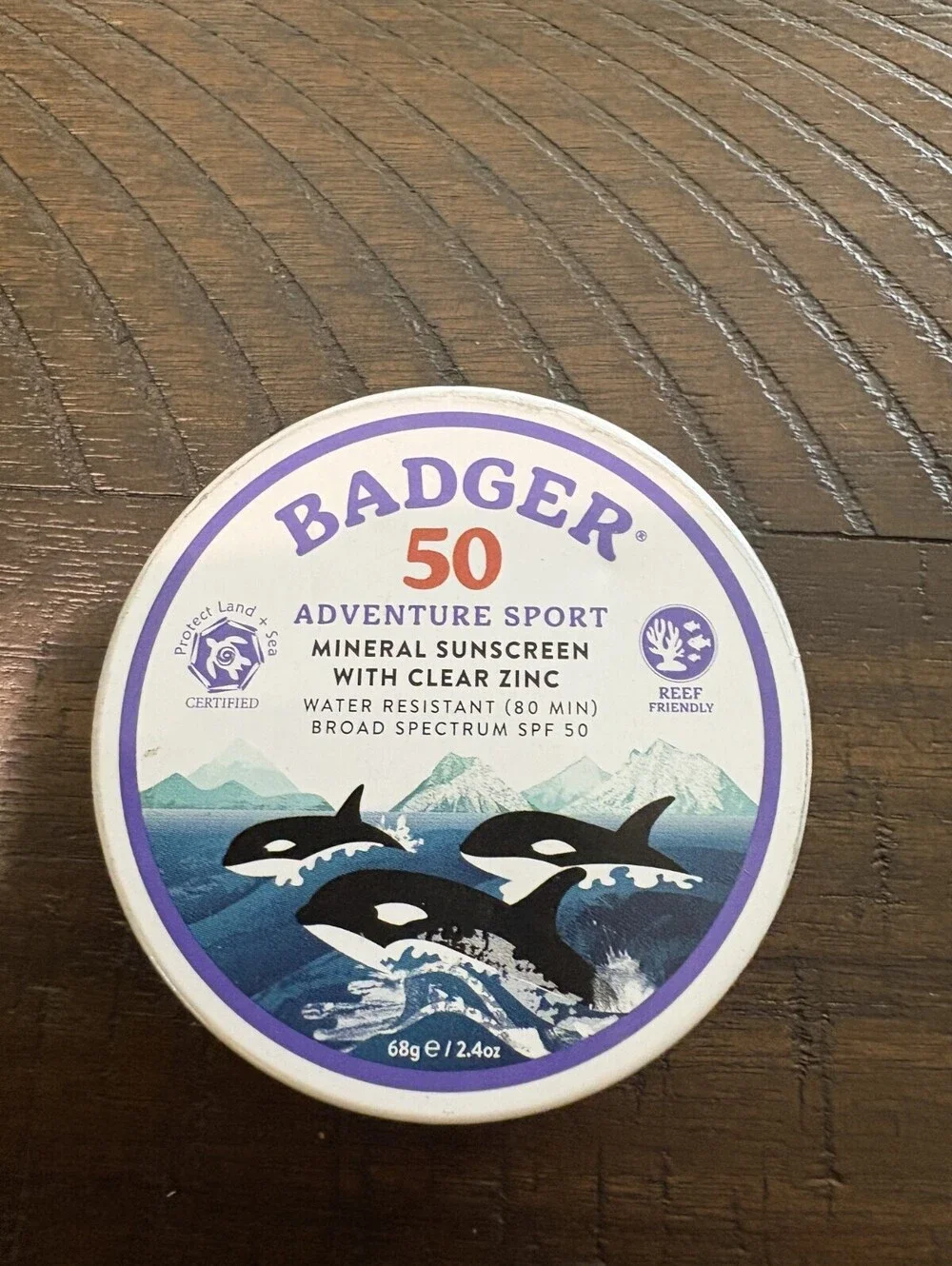 NEW Badger SPF 50 Adventure Sport Mineral Sunscreen Clear Zinc Reef Friendly 2.4